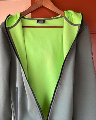 Felpa Norway Grigio/Verde con Zip