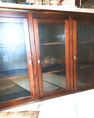 Credenza con vetrina 3 ante stile Arte Povera