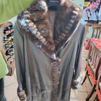 cappotto donna pelle con pelliccia