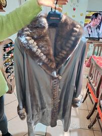 cappotto donna pelle con pelliccia
