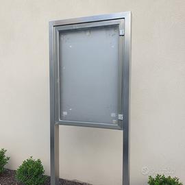 Bacheca per esterni, double face, in acciaio inox 