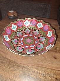 Centrotavola artigianale inottone dipinto a mano. 