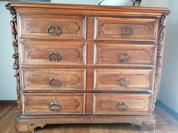 Canterano cassettone antico bergamasco 600 XVII