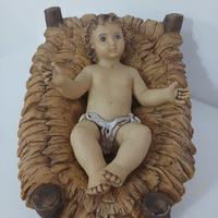 Gesù Bambino con Culla Resina 40 cm per Presepe Ma