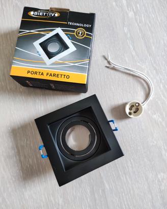 Portafaretto (x2) da incasso quadrato nero