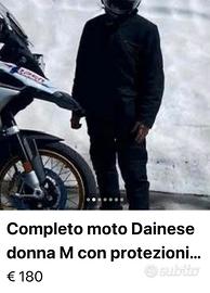 Completo moto Dainese donna S/M protezioni guanti
