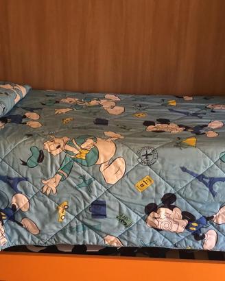 doppio letto scorrevole, colore arancio e giallo
