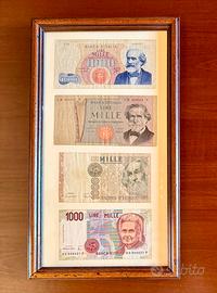 Quadro banconote 1000 lire d'epoca