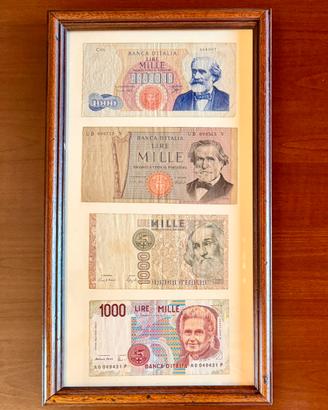 Quadro banconote 1000 lire d'epoca