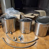 kit birra 3 pentole inox