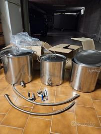 kit birra 3 pentole inox