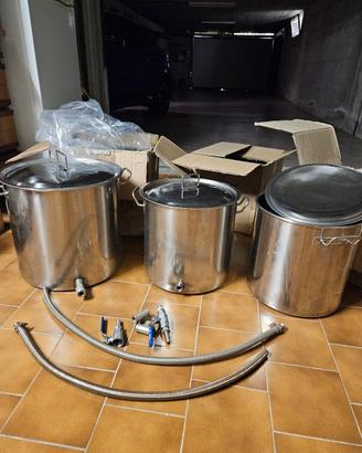 kit birra 3 pentole inox