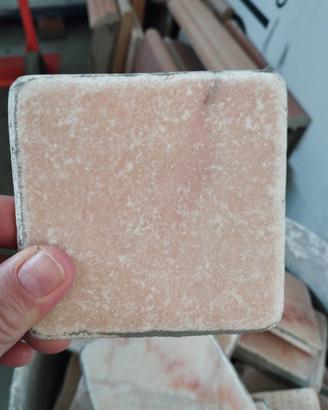 marmo 10x10 rosa del portogallo burattato