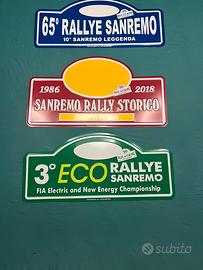 Targhe rally sanremo