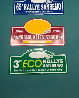 Targhe rally sanremo