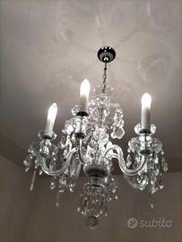 Coppia lampadari vintage anni 70 in cristallo