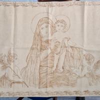 Arazzo antico Madonna col bambino 