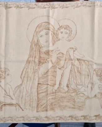 Arazzo antico Madonna col bambino 
