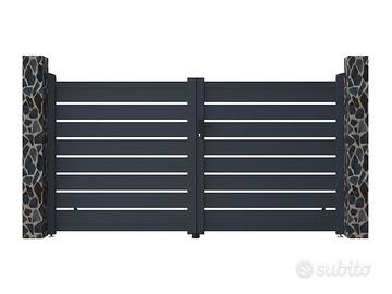 Cancello a battente traforato L300 x H158 cm in Al