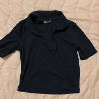 T-shirt polo zara nera