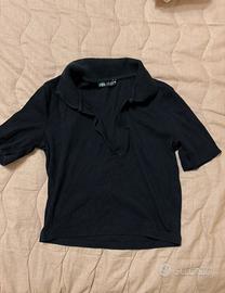 T-shirt polo zara nera