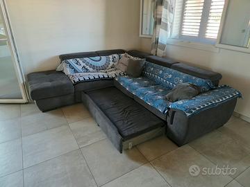 divano letto angolare  in tessuto