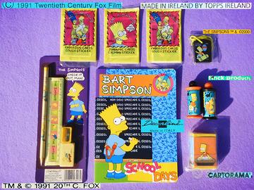 SIMPSONS VINTAGE 1991 Simpson Matita Gomme Temperi