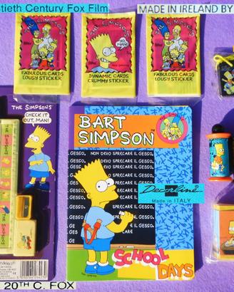 SIMPSONS VINTAGE 1991 Simpson Matita Gomme Temperi