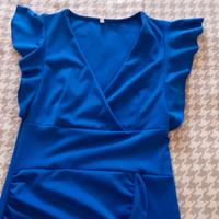 vestito bluette con volant 