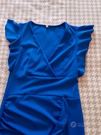 vestito bluette con volant 