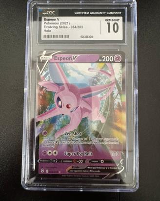 Espeon V 064 - Evolving Skies CGC 10 Gem Mint