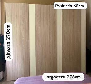 Set Armadio Cassettiera 2 Comodini