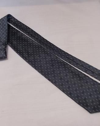 Cravatta anni "90 in seta grigia e piccole stampe