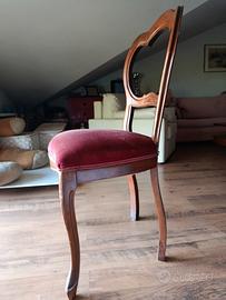 sedia in stile rosso cardinale 