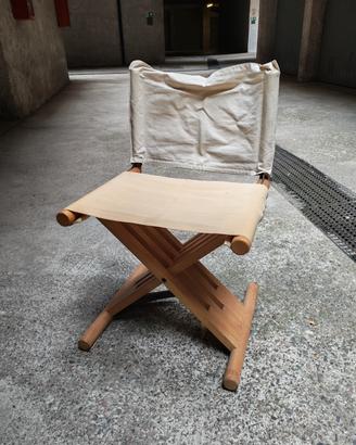 Sedia di design da regista anni '70.