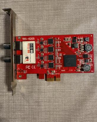 TBS6205 DVB-T2/T/C Quad TV Tuner PCIe Card