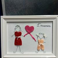 Cornice Mamma e figlia in fil di ferro