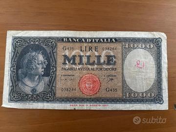 1000 LIRE MEDUSA BANCA D'ITALIA 14 AGOSTO 1947 SER