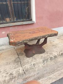 Tavolo + 2 panche + 2 sedie cemento - finto legno