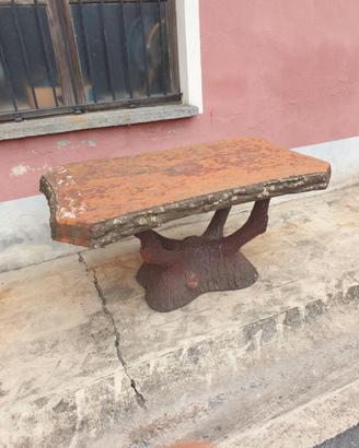 Tavolo + 2 panche + 2 sedie cemento - finto legno