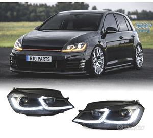 FARI VOLKSWAGEN VW GOLF 7 12-17 DRL DINAMICI NERI 