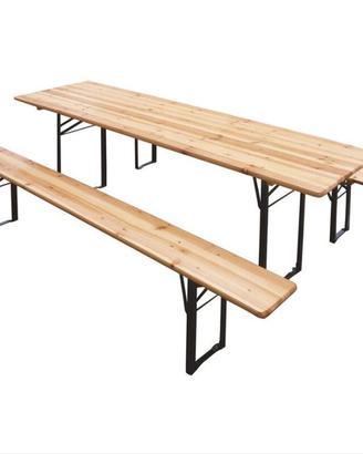 Set Tavolo Birreria + 2 Panche 70x220 cm