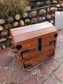 baule forziere in legno massello 