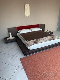 LETTO ETNICO "JAPAN" IN LEGNO FINITURA WENGE'