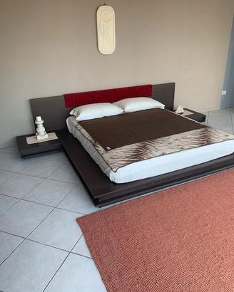 LETTO ETNICO "JAPAN" IN LEGNO FINITURA WENGE'