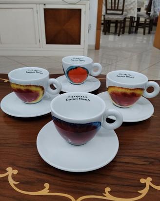Francesco Clemente 4 tazze da cappuccino con piatt