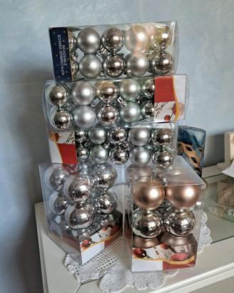 Set Sfere Argento e Ghiaccio, inverno polare