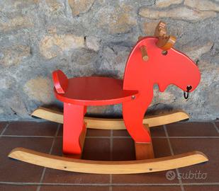 ALCE CAVALLO A DONDOLO IN LEGNO