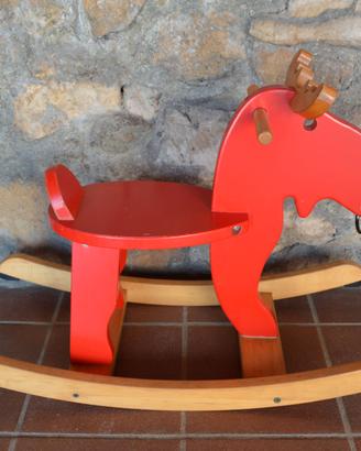 ALCE CAVALLO A DONDOLO IN LEGNO