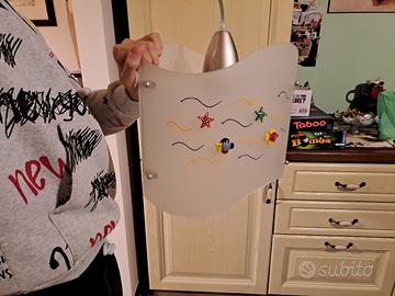 Lampadario in vetro colorato